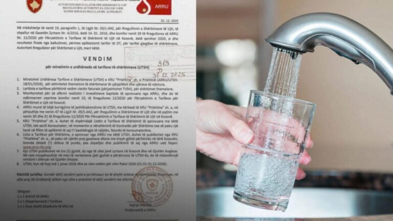 Zyrtare: Rritet për 40% çmimi i faturave të ujit dhe kanalizimit